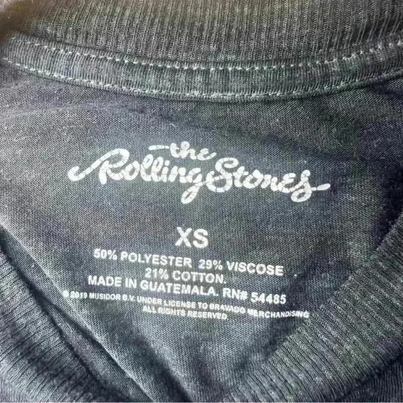 Rolling Stones Women’s Cropped Heathered Gray Crewneck Tee Size X-Small - Picture 3 of 6